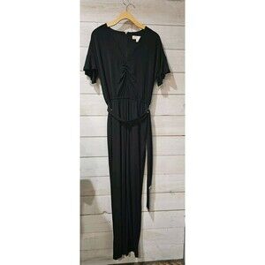 Michael Kors Womens Flutter Sleeve Jumpsuit  Black Size MEDIUM